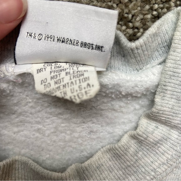 VINTAGE 1991 WARNER BROS BUTBANK BLITZERS FOOTBALL CREWNECK SWEATSHIRT GRAY RARE - Picture 5 of 16